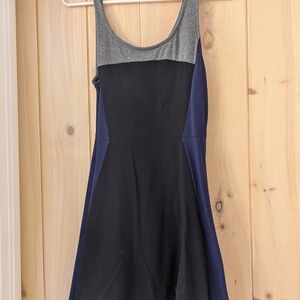 Express Black and Gray Colorblock Mini Dress